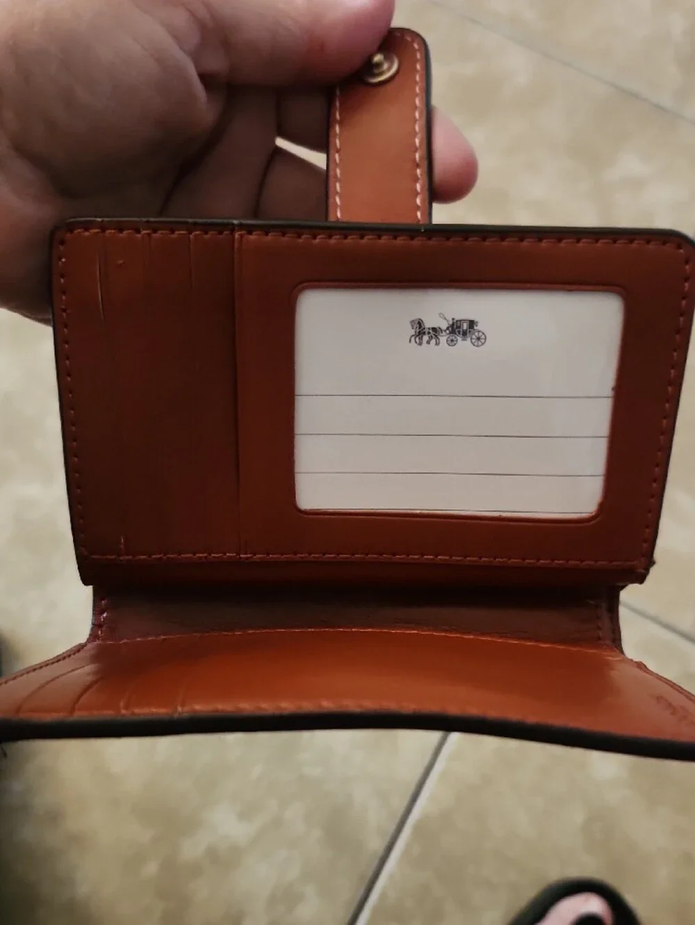 Coach Pink Front Pocket Signature Compact Wallet